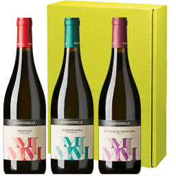 &acute;Geschenk: Marmorelle&acute; &middot; 1x Primitivo, 1x Negroamaro, 1x Primitivo di Manduria (3er Geschenkbox), Tenuta Marilu, Apulien